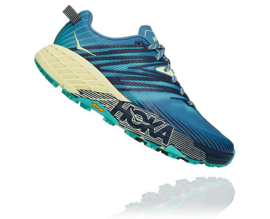 Trail Shoes Womens - Hoka One One Speedgoat 4 - Blue - BGRUXCZ-38